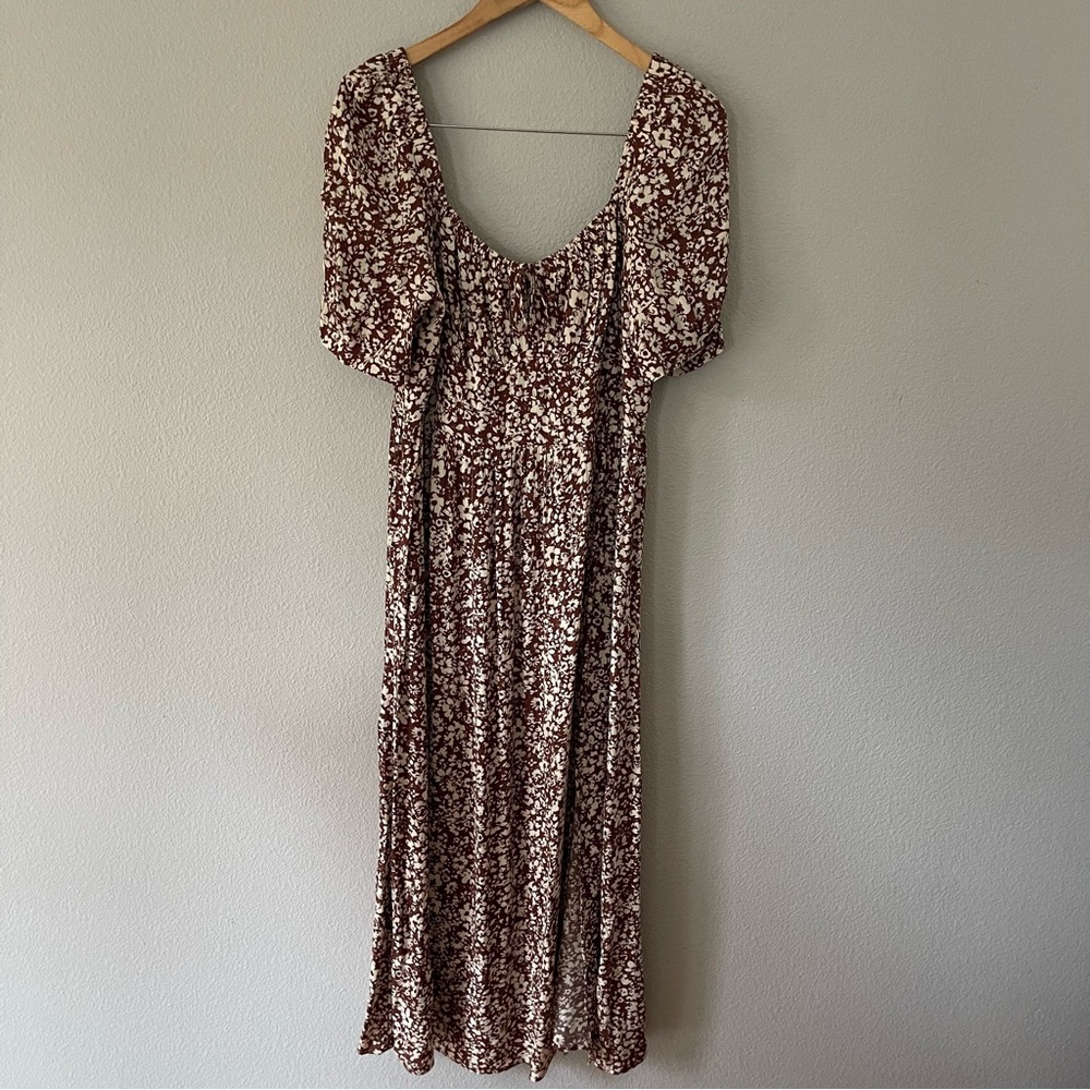 Be Cool Willows Brown/Cream Floral Maxi Dress Size L